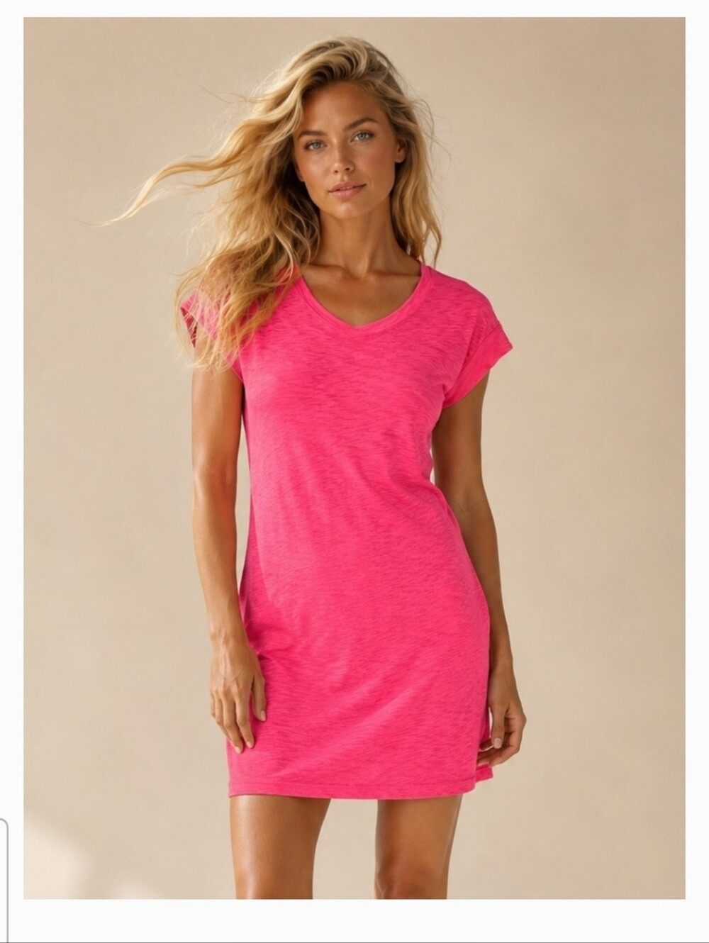 J. Crew Women’s Hot Pink V-Neck Swim Cover-Up Dress